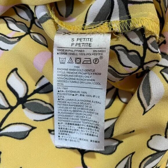 Banana Republic Yellow Floral Blouse Sleeveless Lightweight Size SP - Picture 14 of 14